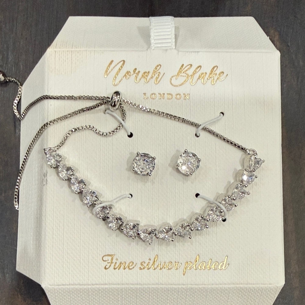 Silver Necklace and Earring Set